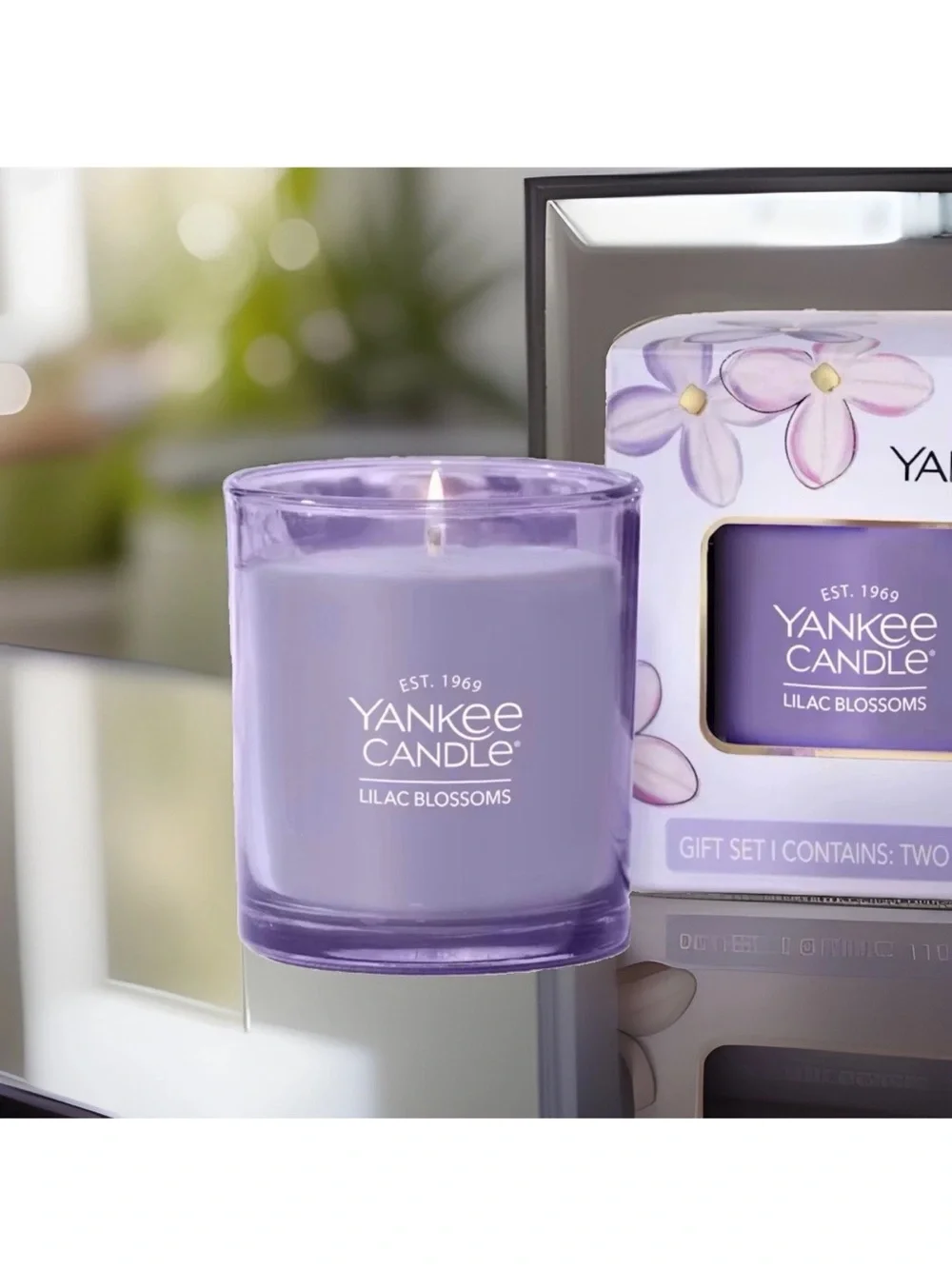 Yankee Candle-Pack Of Two Candles-1 Lilac Blossoms, 1 Wild Orchid (7.5oz Each)